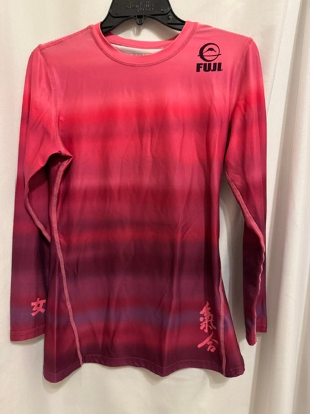 FUJI Women’s BJJ Jiu Jitsu Rash Guard Long Sleeve Pink Ombre Size M